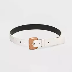 Women's Colorblock Covered Buckle Belt - A New Day™ White M
