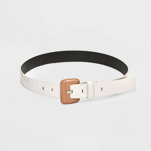 INSPIRED BY CELEBRITY WOMENS NEW WESTERN DOUBLE BUCKLE FAUX LEATHER BELT 
