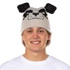 Minecraft Panda Beanie Embroidered Face Design 3D Ears Adult Cuffed Knit Hat OSFM Beige - 2 of 4