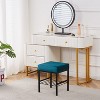 KTMBDW Vanity Stools Velvet Footstool, Soft Ottoman 4 Metal Legs, Furry Padded Seat, Modern Multifunctional Chairs for Living Room, Bedroom - 3 of 4