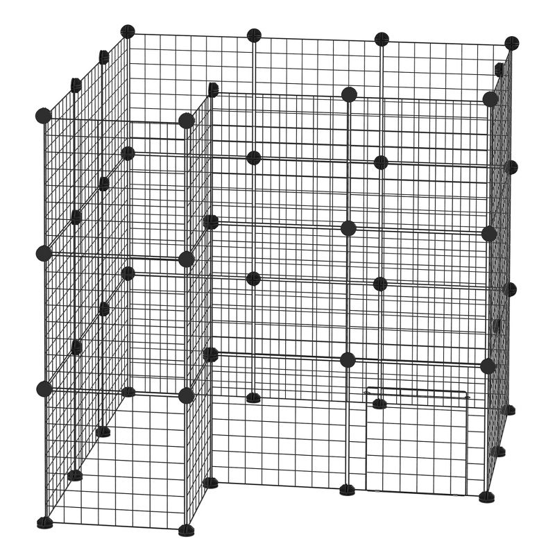 PawHut Pet Playpen DIY Small Animal Cage 36 Panels Portable Metal Wire Yard Fence with Door and Ramp for Rabbits, Kitten, Puppy 14 x 14 in, 5 of 10