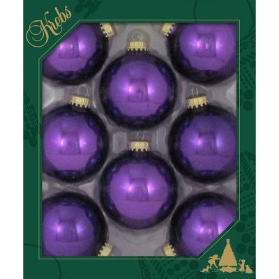 Christmas by Krebs 8ct Royal Lilac Glass Christmas Ball Ornaments 2.5" (67mm)