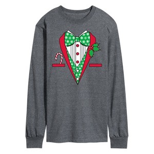 Men's - Instant Message - Christmas Tuxedo Long Sleeve Graphic T-Shirt - 1 of 4