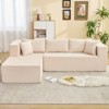 Mjkone W106'' Modern 2-Piece Free Combination Corduroy Upholstered L-Shaped Modular Sectional Sofa With Left Chaise And Pillows - 2 of 4