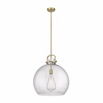 Newton Sphere - 1 Light Stem Hung Pendant In Industrial Style-22.5 Inches Tall and 18 Inches Wide