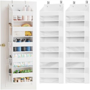 SpaceAid Over the Door Organizer – 5 Pocket Hanging Storage with Mesh Sides and Clear Windows-2 Pack - 1 of 4