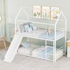 Twin over Twin Metal Bunk Beds with Slide, House Bunk Bed with Slide for Kids, Detachable Twin Floor Bunk Beds for Kids - 3 of 4
