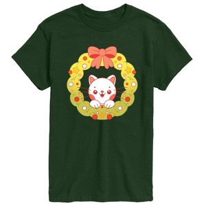 Men's - Instant Message - Chibi Cat Wreath Short Sleeve Graphic T-Shirt - 1 of 4