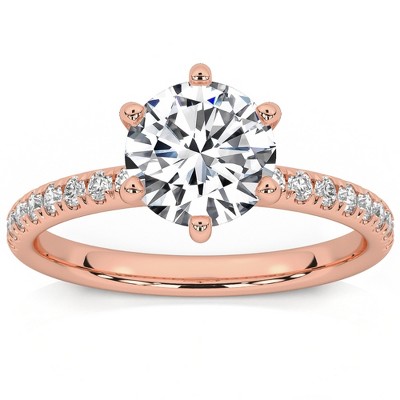 Pompeii3 1.58Ct Diamond Engagement Ring 14k Gold Lab Created