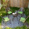ARTPLAN Outdoor Chair Cushions for Patio Furniture, Waterproof Outdoor Cushions, Round Corner Patio Chair Cushions Set of 4 with Ties,17"x16"x2" - 2 of 4