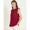 INSPIRE CHIC Women's Ruffled Curved Hem Business Office Vintage Sleeveless Blouse - 4 of 4