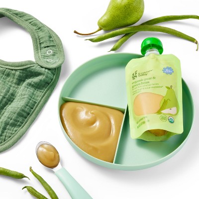 Organic Pear Green Beans Baby Food Pouch - 3.5oz - Good &#38; Gather&#8482;