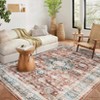 Washable Indoor Vintage Floral Print Living Room Bedroom Area Rugs, Low Pile Non Slip Floor Carpet for Dining Room Home - 2 of 4