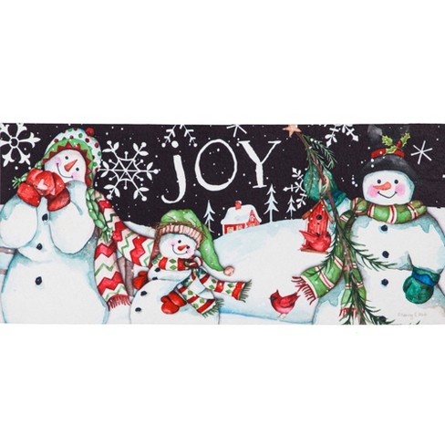 Buy: Winter Joy Snowman Doormat Winter Christmas Art