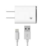 Just Wireless 12W Home Charger with 10' TPU Lightning to USB Cable - White