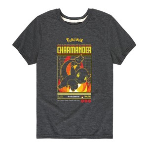 Boys' - Pokémon - Charmander Fire Type Retro Gamer Grid Short Sleeve Graphic T-Shirt - 1 of 4