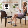 SKRAN Mid-Century Dining Chairs Set of 2, PU Leather Upholstered, Retro Kitchen Chair with Adjustable Metal Legs for Dining Room, Living Room - 3 of 4