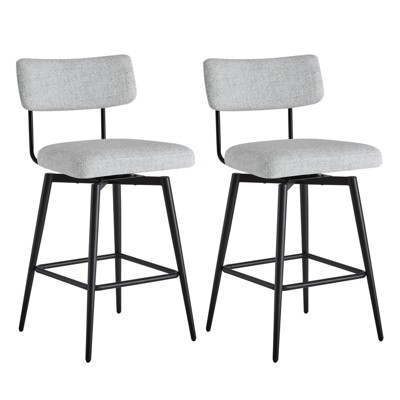 Spruce&Spring Counter Height Swivel Bar Stool Chairs Set of 2 with Metal Frame