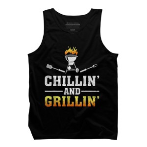 Men's Design By Humans Chillin' and Grillin' By natasashoppu Tank Top - 1 of 2