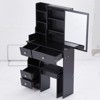 SEVOBAL Dressers Stylish Vanity Table Set with Sliding Mirror Cushioned Stool and Storage for Small Bedroom, Black, 29.2"*12.6"*50.4" - 4 of 4