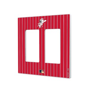 MLB Cooperstown Central Teams Pinstripe Hidden-Screw Light Switch Plate for Double Rocker - 1 of 4