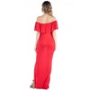 Maternity Off Shoulder Ruffle Detail Maxi Dress - 24seven Comfort Apparel™ - 3 of 4