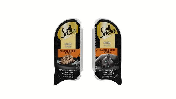 Sheba Perfect Portions Cuts in Gravy Roasted Chicken Adult Wet Cat Food Twin-Pack Tray - 2.64oz, 2 of 10, play video