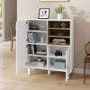 VYNXARIA Chic Multifunctional Storage Cabinet with Leather Handles - 4 of 4