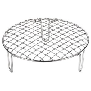 Unique Bargains Stainless Steel Barbecue Grill Net Round Cooling Rack Silver - 1 of 4