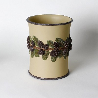 Natural Resin Pine Cone Decorative Waste Basket