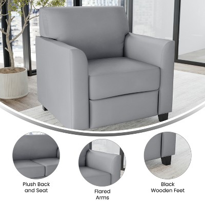 Diplomat Gray LeatherSoft Chair with Hardwood Frame