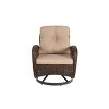 Maliang 3 Piece Outdoor Swivel Rocker Patio Chairs, 360¡ã Rocking Patio Conversation Set with Cushions & Glass Coffee Table for Backyard - 4 of 4