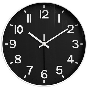 REGALWOVEN Plastic Battery Powered Big Numerals Silent Clock Wall Clock 12 x 12 x 1.6 Inches - 1 of 4