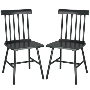 HOMCOM Windsor Dining Chairs Set, Nordic Wooden Kitchen Chairs with Rubber Wood Frame, Spindle Backrest for Dining Room, Living Room - 1 of 4