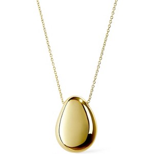 Pebble Pendant Necklace for Women, 14K Gold/Silver Plated Teardrop Hypoallergenic - 1 of 4