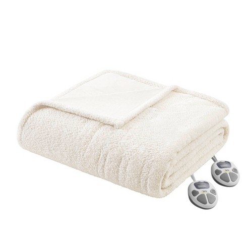 Serta Queen Dream Soft Heated Blanket Ivory Target