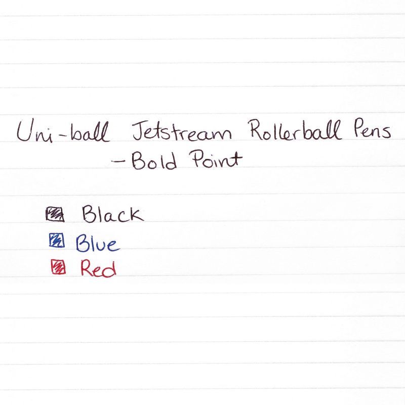 uni-ball Jetstream Stick Ballpoint Pen Bold 1mm Black Ink Black Barrel 33921, 3 of 4