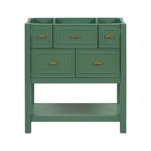 NicBex 29.5" Bathroom Storage Cabinet without Sink, Morden Bathroom Vanity, 5 Drawers and 1 Open Storage Shelf for Bathroom - 1 of 4