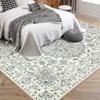 Traditional Medallion Area Rugs for Living Room, Ultra Thin Soft Washable Rug, Non Slip Carpet, Low Pile Vintage Indoor Rug - 2 of 4