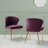 Isaac Velvet Dining Chair Set of 2 living Room Accent Chair with Tufted Back Side Chair| Karat Home - 2 of 4