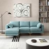 VASIP  Modern L-Shaped Sectional Sofa - Turquoise Upholstered Fabric, Plush Leisure Design for Minimalist Living Room - 3 of 4