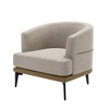 Zeus & Ruta Modern Barrel Fabric Chair with Upholstered for Living Room/Bedroom/Reading Room - 2 of 4