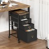 File Cabinet, Mobile Filing Cabinet Fits Letter Size or A4, Fabric File Cabinet on Wheels, Small Under Desk Storage Cabinet, Black - 2 of 4