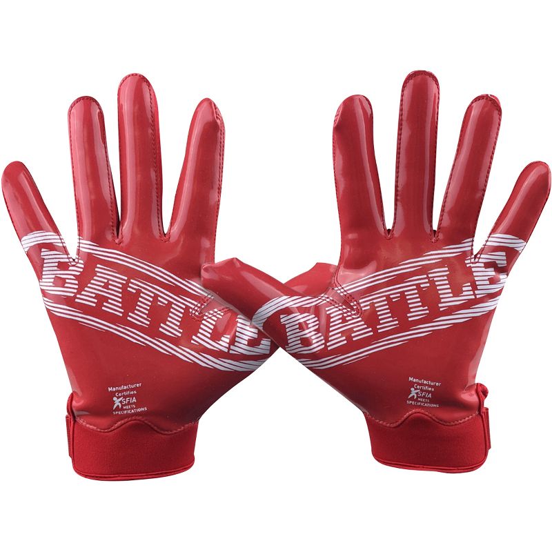 Battle Sports Doom 1.0 Adult Football Receiver Gloves - Red, 2 of 4