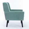 Munora Modern Velvet Accent Chair - Ergonomic Living Room/Bedroom Chair with Padded Seat & Black Legs, 29.5"W x 29.5"D x 34.6"H - 3 of 4