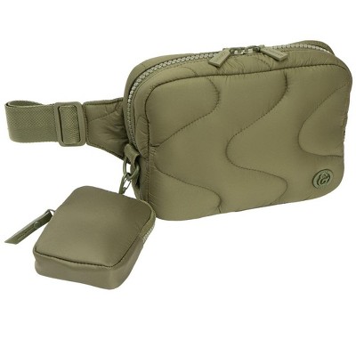 Joan & David Wave Puffer Quilted Nylon Passport Sling Bag
