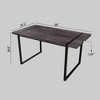 NicBex Dining Room Table Set for 6 Morden Dining Table Set with Black MDF Tabletop, Metal Legs and 6 PU Chairs for Home Office - 2 of 4