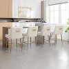 SEYNAR Modern Velvet 39'' H Metal Leg Counter or Bar Stools Set of 4 - 2 of 4