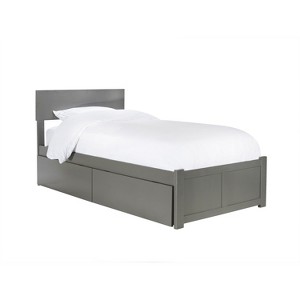 Platform Bed - Storage Drawers & Flat Panel Footboard - Modern Bedroom Furniture - 1 of 1