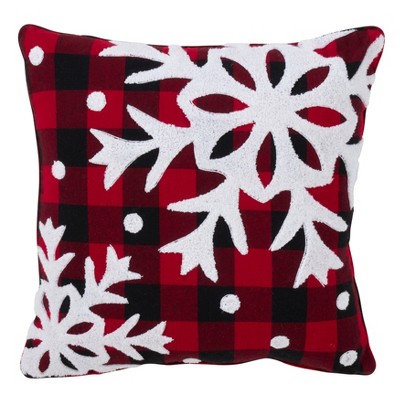 Buffalo Plaid Square Throw Pillow Red - Saro Lifestyle